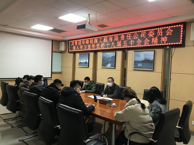 華鋒公司召開青年理論學習小組學習會深入學習宣傳黨的十九屆五中全會精神和省委十一屆八次全會精神